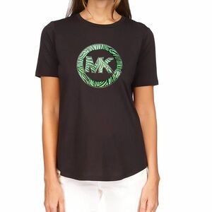 NWT MICHAEL KORS WOMENS PRINTED CHARM-LOGO TEE (Size XL)